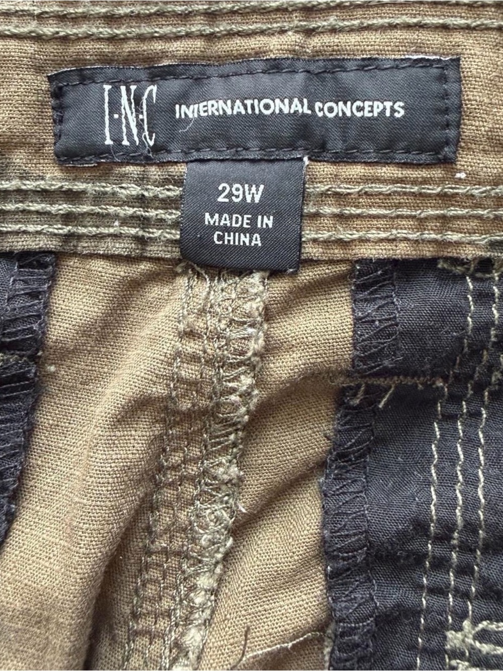 INC Camo Utility Cargo Capris - Olive Green - Picture 4 of 6